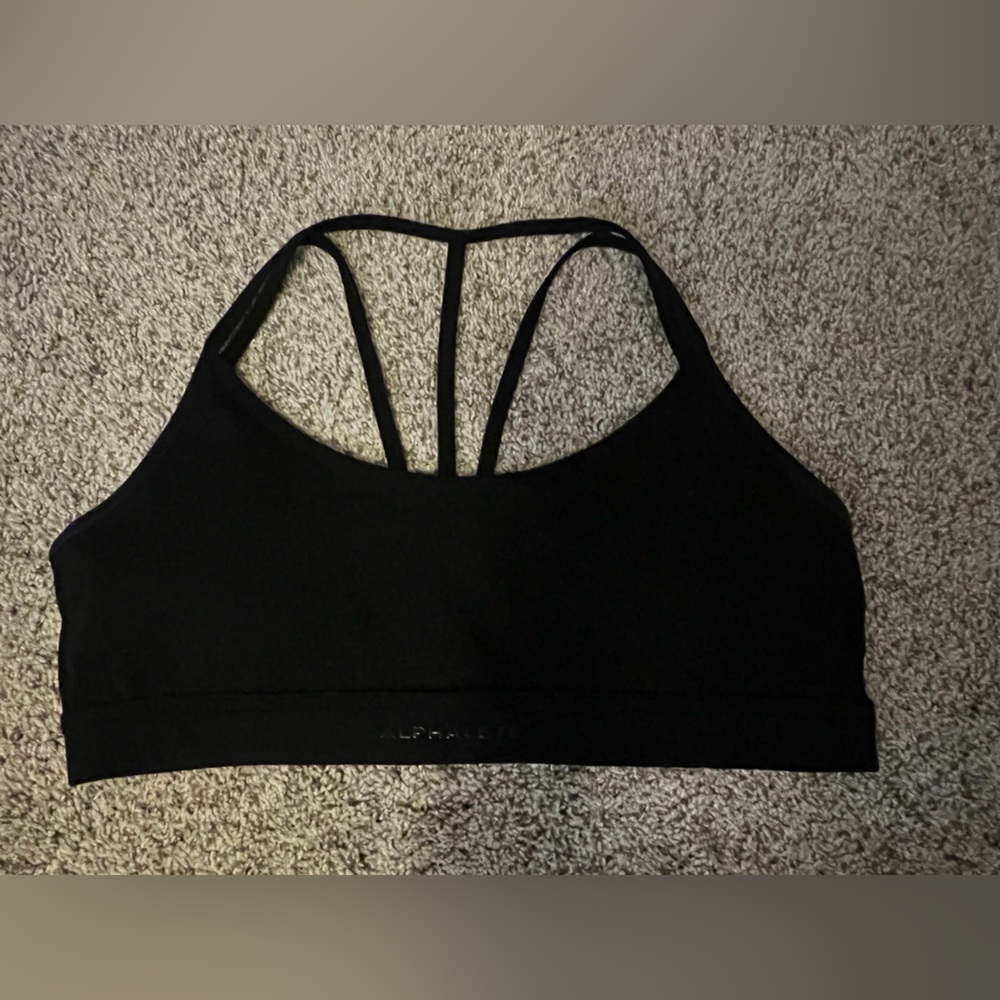 Alphalete Tri Black Sports Bra Padded Size XL